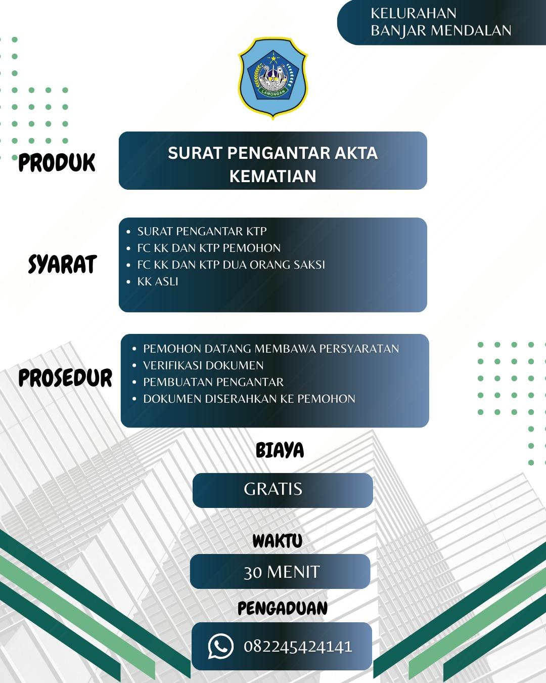 Surat Pengantar Akta Kematian